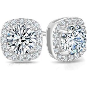 Stud Earrings 925 Sterling Silver Lab Created Diamond Earrings for Men